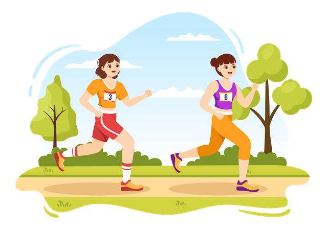 Marathon-Rennen-Sport  Illustration