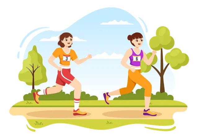 Marathon-Rennen-Sport  Illustration