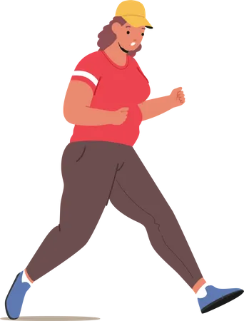 Adult Woman Character Races Through The City Street Pushing Herself To The Limit As She Participates In A Challenging Marathon Driven By Her Passion And Endurance Cartoon People Vector Illustration Illustration