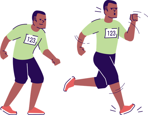 Marathon runners Illustration