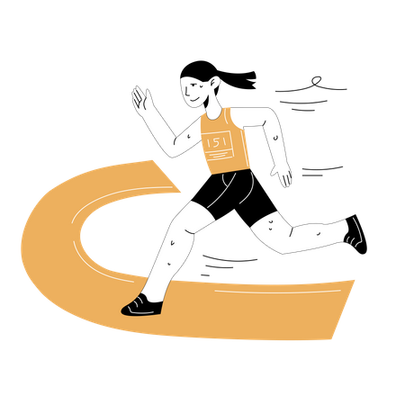 Marathon Running Illustration