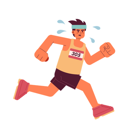 Homme coureur de marathon  Illustration