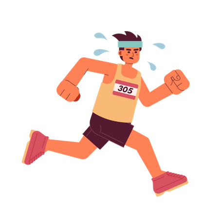 Marathonläufer, Mann  Illustration