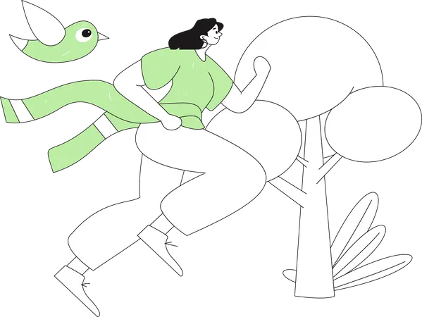 Sportlerin läuft Marathon und überquert die Ziellinie  Illustration