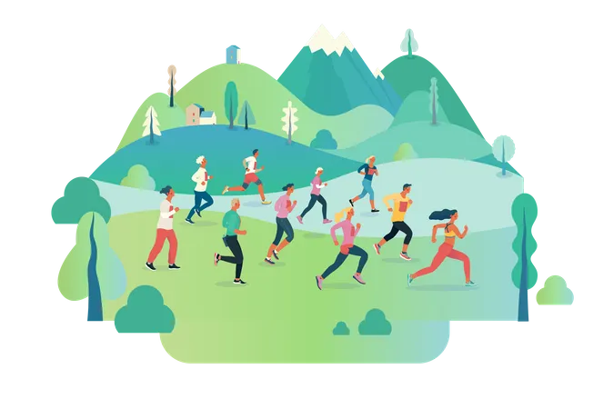 Corrida de maratona  Ilustração