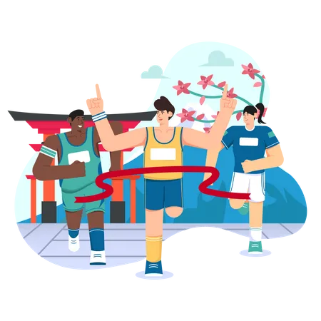 Corrida de maratona  Ilustração