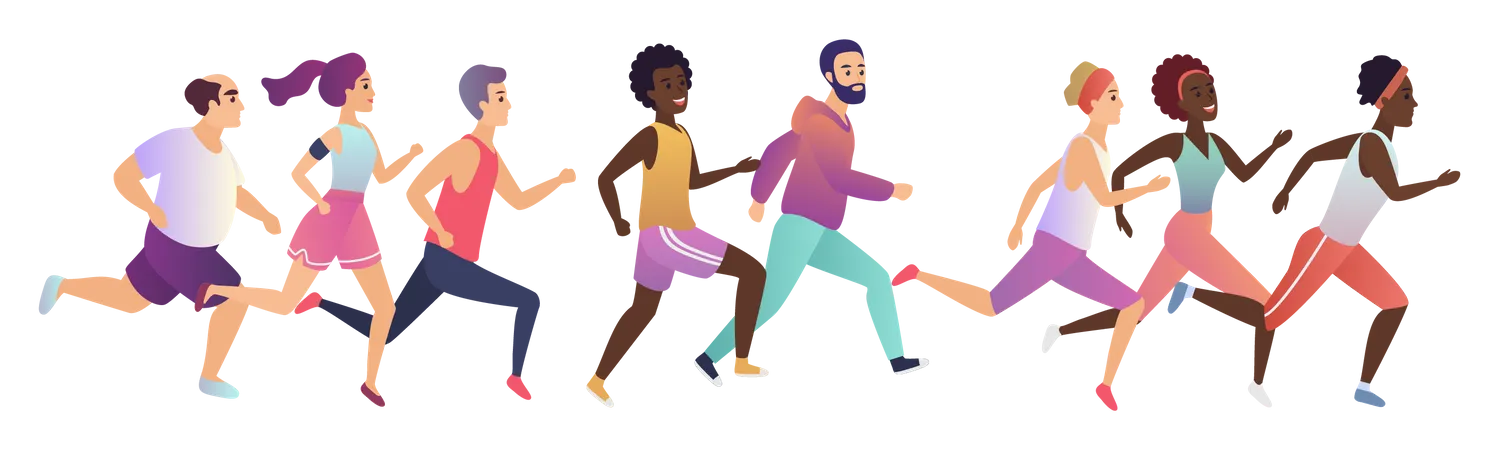 Corrida de maratona  Ilustração