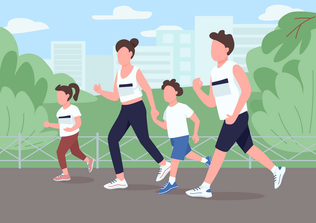 Maratona familiar  Ilustração