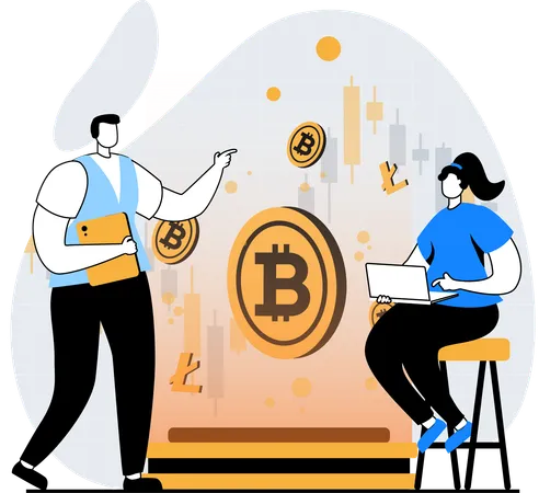 Marché de crypto-monnaie  Illustration