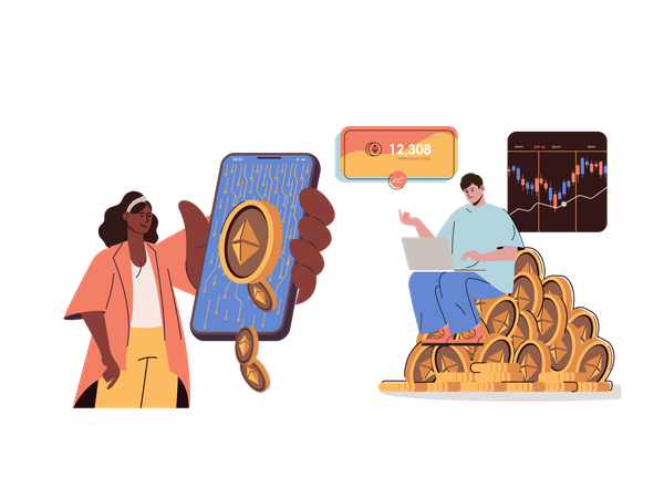 Marché de crypto-monnaie  Illustration