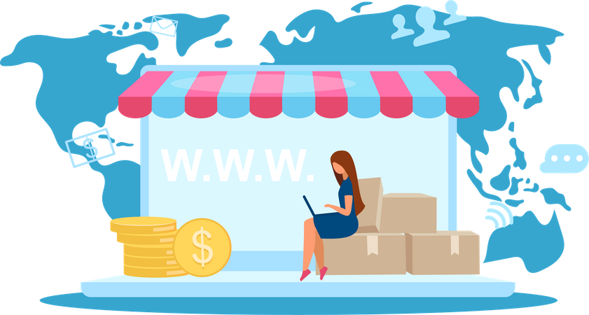 Marché en ligne  Illustration
