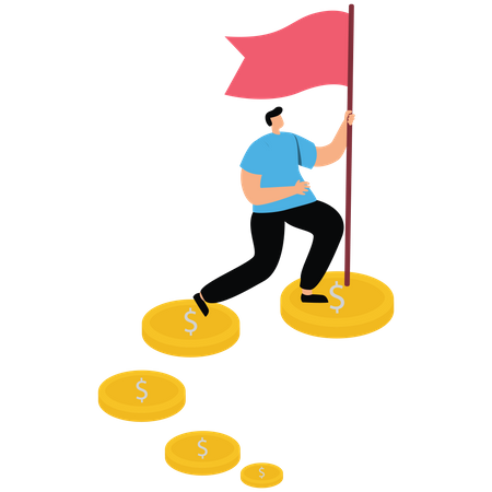 Marching gold to target  Illustration
