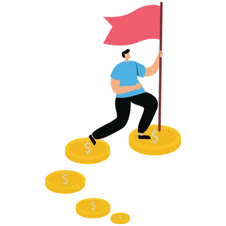 Marching gold to target  Illustration