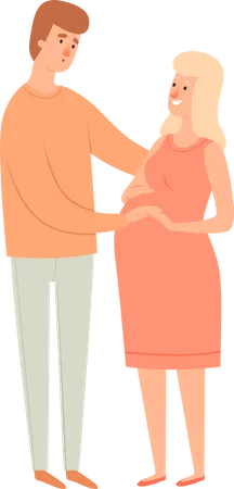Mari avec femme enceinte  Illustration