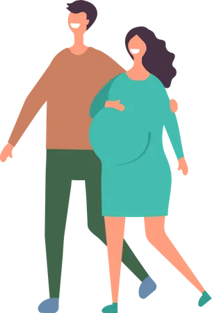 Mari avec femme enceinte  Illustration