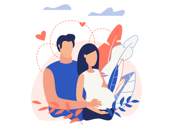 Soins au mari et à la femme enceinte  Illustration