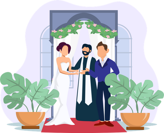 Mariage, couple  Illustration