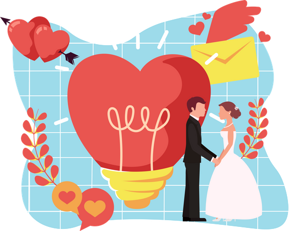 Mariage, couple  Illustration