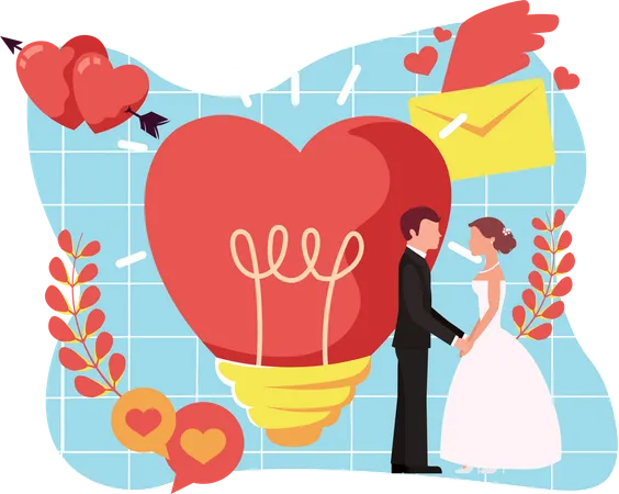 Mariage, couple  Illustration