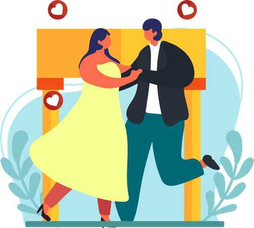 Couple de mariage dansant  Illustration