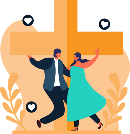 Mariage, couple, danse  Illustration