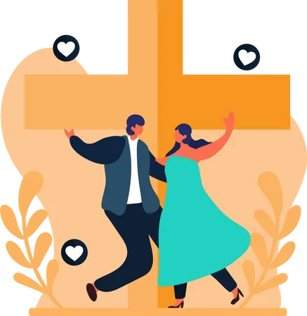 Mariage, couple, danse  Illustration