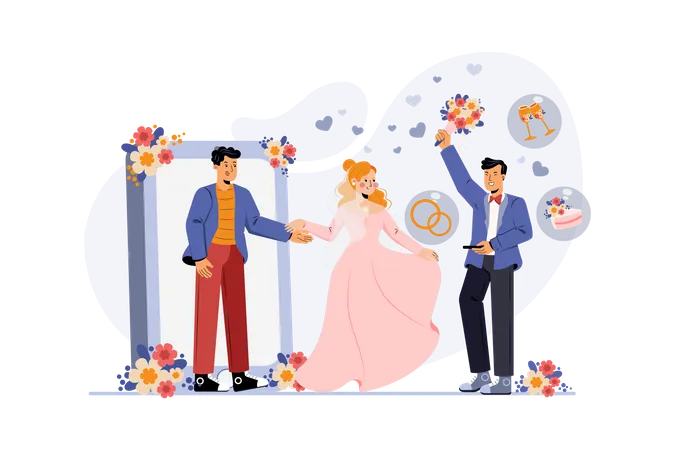 Mariage en ligne  Illustration