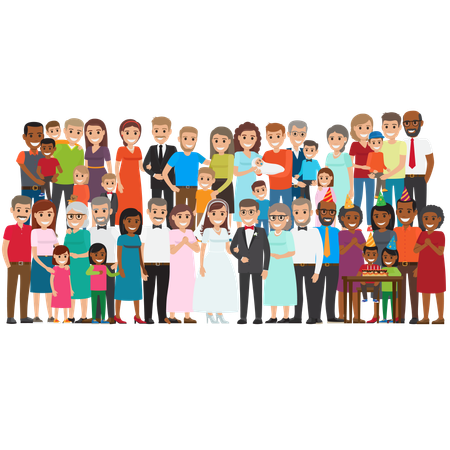 Photo de famille de mariage  Illustration