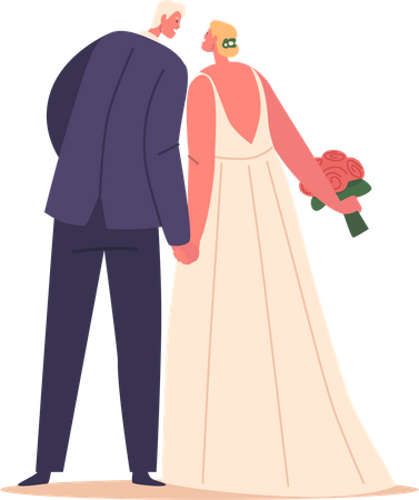 Mariée et marié de mariage  Illustration