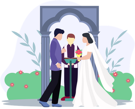 Cérémonie sacrée de mariage  Illustration