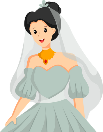 Mariée portant une robe  Illustration