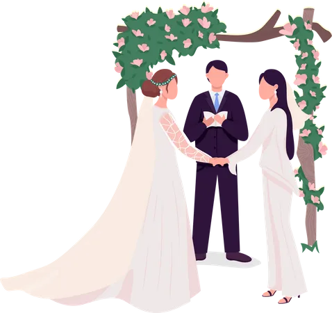 Mariées au mariage  Illustration