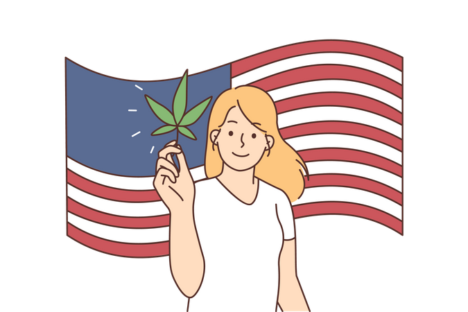Marijuana got legal in america  イラスト