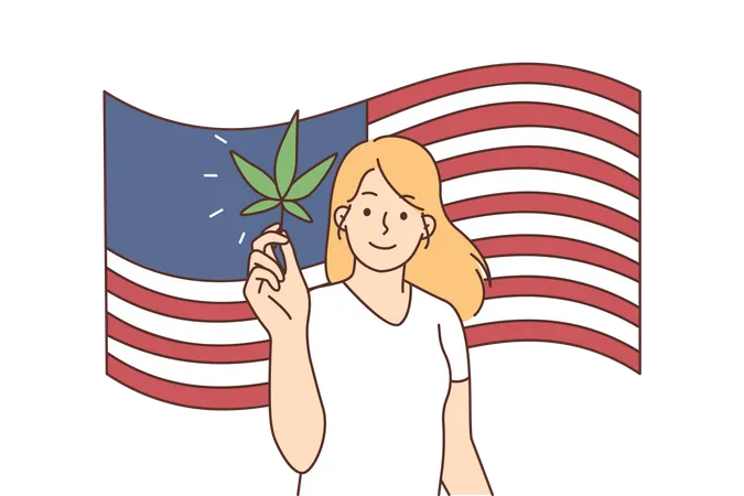 Marijuana got legal in america  イラスト