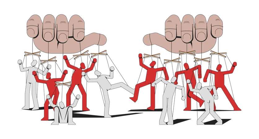 Titereiro controlando pessoas  Ilustração