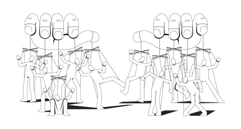 Titereiro controlando pessoas  Ilustração