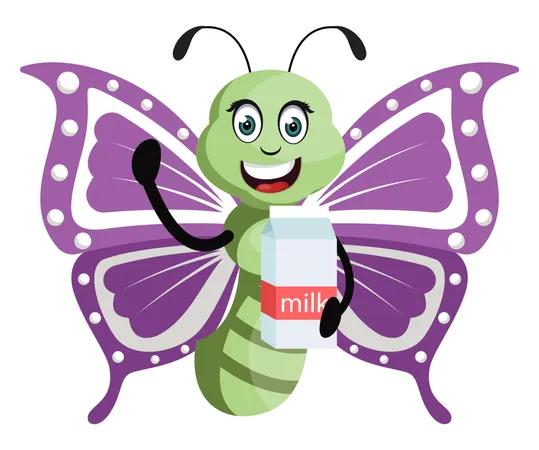 Mariposa con leche  Ilustración