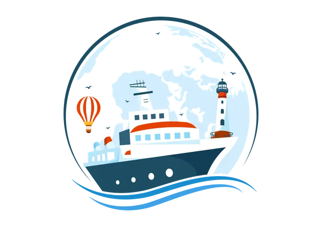 World Maritime Day Vector Illustration With Sea And Ship For Shipping Safety And Security And The Marine Environment In Nautical Celebration Design Illustration