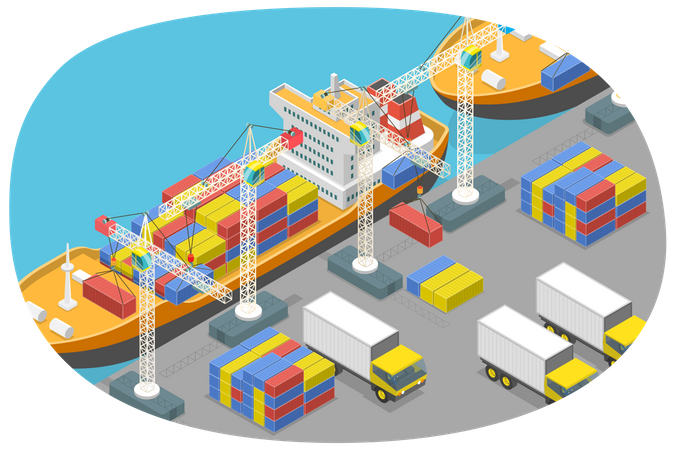 Maritime Port  Illustration