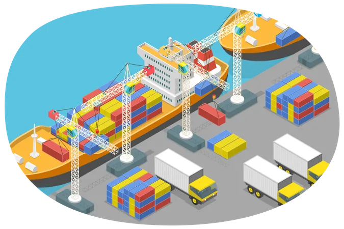 Maritime Port  Illustration