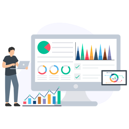 Market dashboard analysis  Illustration