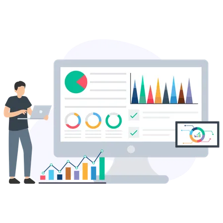 Market dashboard analysis  Illustration