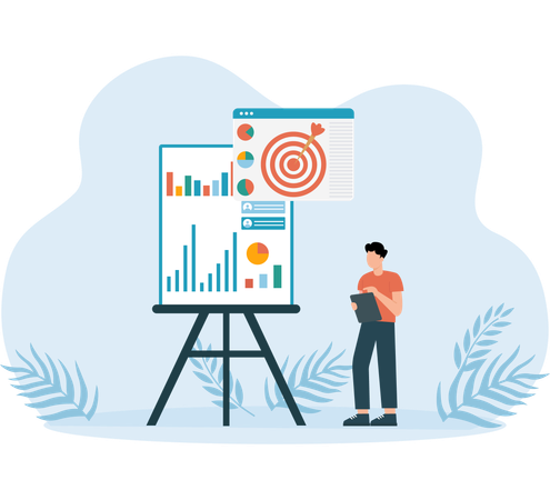 O Painel de Mercado mostra dados analíticos  Ilustração