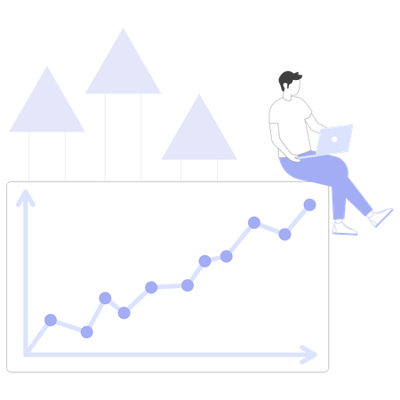 Market Exploration performed by businessman  Illustration