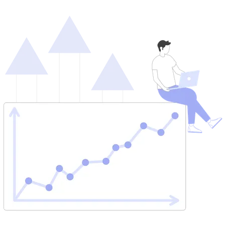 Market Exploration performed by businessman  Illustration