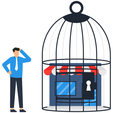 Market in the cage  Illustration