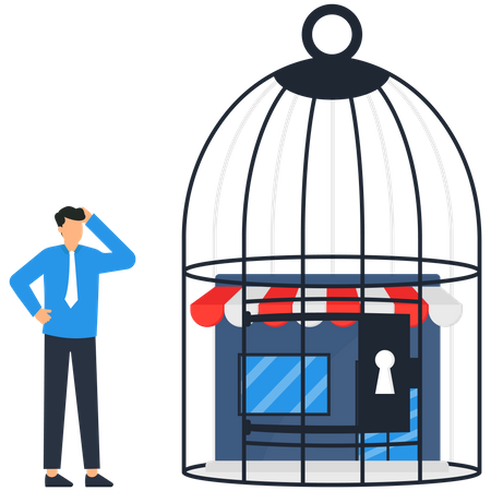 Market in the cage  Illustration