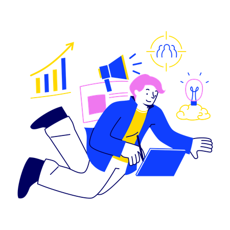 データを扱う市場調査アナリスト  イラスト