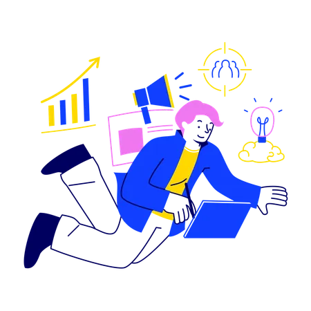 データを扱う市場調査アナリスト  イラスト