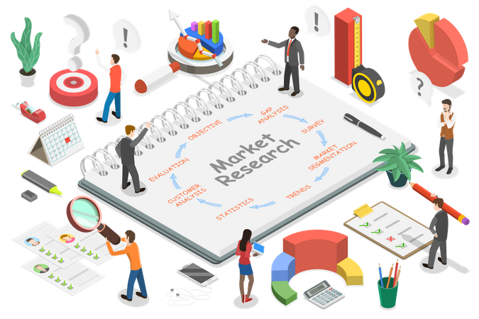 Market research method with market segmentation  Illustration